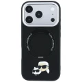 Etui Karl Lagerfeld Ring Stand 360 Karl Choupette Heads Pin do iPhone 18 Pro / 17 Pro do MagSafe, czarne
