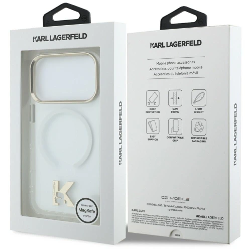 Etui Karl Lagerfeld IML K Head do iPhone 18 Pro / 17 Pro do MagSafe, przezroczyste