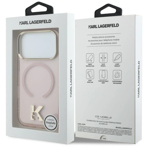 Etui Karl Lagerfeld IML K Head do iPhone 18 Pro Max / 17 Pro Max do MagSafe, różowe