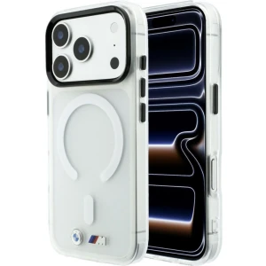 Etui BMW M IML Frosted Metal Logo Trims do iPhone 18 Pro / 17 Pro, do MagSafe, przezroczysto-przydymione