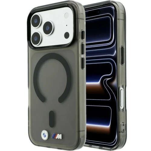 Etui BMW M IML Frosted Metal Logo Trims do iPhone 18 Pro / 17 Pro, do MagSafe, antracytowo-przydymione (1/8)