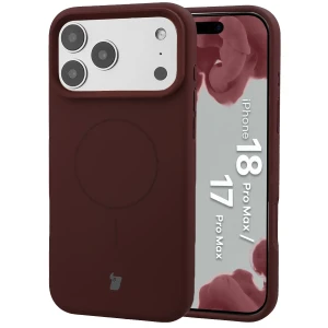 Silikonowe etui z pierścieniem magnetycznym Bizon Soft Case Magnetic do iPhone 18 Pro Max / 17 Pro Max, burgundowe