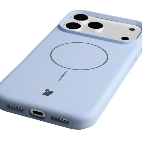 Silikonowe etui z pierścieniem magnetycznym Bizon Soft Case Magnetic do iPhone 18 Pro Max / 17 Pro Max, jasnoniebieskie (3/8)