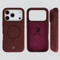 Silikonowe etui z pierścieniem magnetycznym Bizon Soft Case Magnetic do iPhone 18 Pro / 17 Pro, burgundowe (5/8)