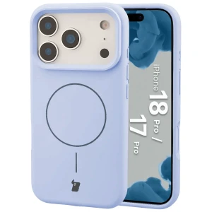 Silikonowe etui z pierścieniem magnetycznym Bizon Soft Case Magnetic do iPhone 18 Pro / 17 Pro, jasnoniebieskie