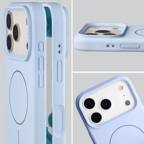 Silikonowe etui z pierścieniem magnetycznym Bizon Soft Case Magnetic do iPhone 18 Pro / 17 Pro, jasnoniebieskie (6/8)