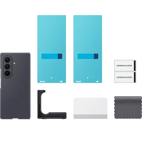 Etui + 2x folia antyrefleksyjna na przedni ekran Samsung Silicone Magnet Case do Galaxy Z Fold8 Ultra, do MagSafe, grafitowe