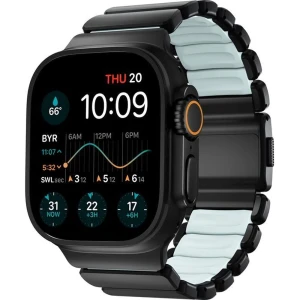 OUTLET: Pasek Nomad Stratos Band do Apple Watch 49/46/45/44 mm, czarny tytan z niebieskim akcentem