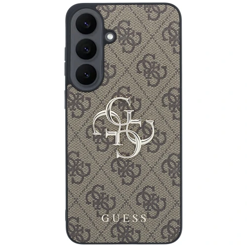 Etui Guess Leather 4G Metal Logo do Galaxy S26 FE, brązowe