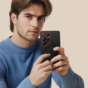 OUTLET: Etui z osłoną aparatu Tech-Protect Kevlar Aura do MagSafe do Galaxy S25 Ultra, czarne