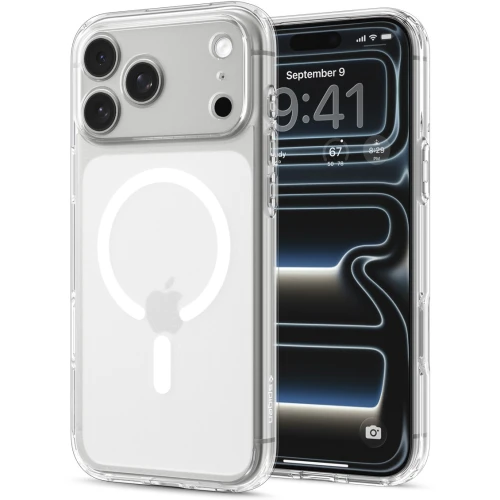 Etui Spigen Ultra Hybrid Mag do MagSafe do iPhone 18 Pro, półprzezroczysto-białe (9/16)