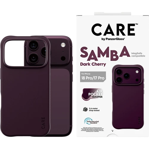Etui CARE by Panzerglass Samba Case do iPhone 18 Pro / 17 Pro do MagSafe, wiśniowe (2/6)