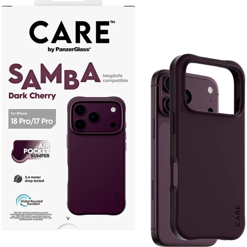 Etui CARE by Panzerglass Samba Case do iPhone 18 Pro / 17 Pro do MagSafe, wiśniowe (5/6)