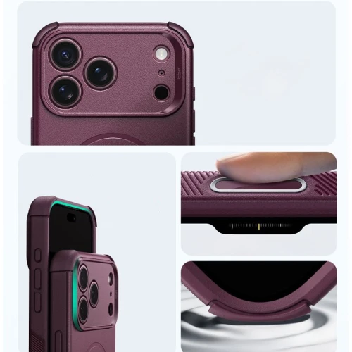 Etui ESR Cyber Tough do MagSafe do iPhone 18 Pro Max / 17 Pro Max, burgundowe (4/7)