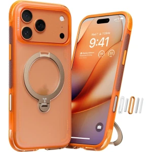 OUTLET: Etui z obrotową podstawką 360° Torras Ostand Q3 Air do MagSafe do iPhone 17 Pro Max, pomarańczowe