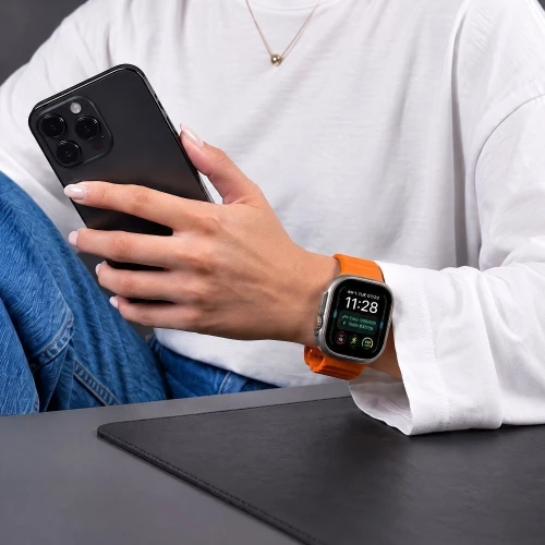Pasek Tech-Protect Silicone Line, Apple Watch 49/46/45/44 mm, pomarańczowy (4/9)
