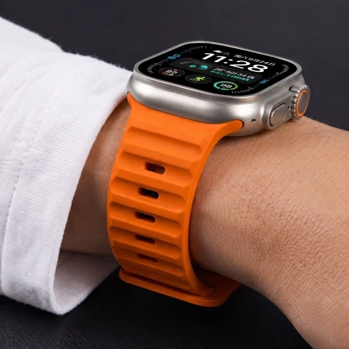Pasek Tech-Protect Silicone Line, Apple Watch 49/46/45/44 mm, pomarańczowy (7/9)
