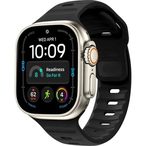 Pasek Tech-Protect Silicone Line, Apple Watch 49/46/45/44 mm, czarny (1/8)