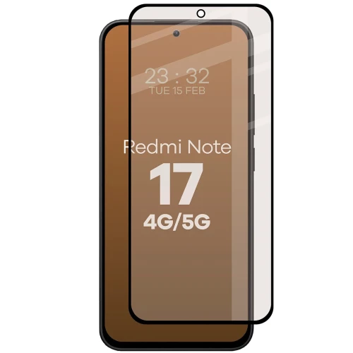 Matowe szkło hartowane Bizon Glass Matte do Xiaomi Redmi Note 17 4G/5G, czarna ramka (5/5)