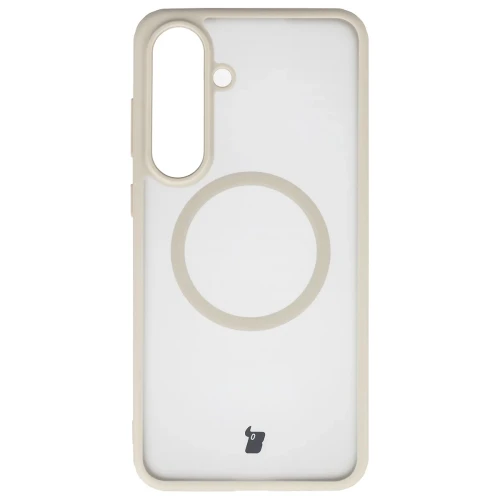Etui z pierścieniem magnetycznym + szkło hartowane Bizon MatteO Pack do Galaxy S26 FE / S25 FE, przydymione-beżowe (2/9)