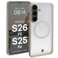 Etui z pierścieniem magnetycznym + szkło hartowane Bizon MatteO Pack do Galaxy S26 FE / S25 FE, przydymione-beżowe (3/9)
