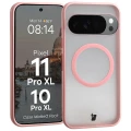 Etui z pierścieniem magnetycznym + szkło hartowane Bizon MatteO Pack do Google Pixel 11 Pro XL / 10 Pro XL, przydymione-jasnoróżowe (3/9)