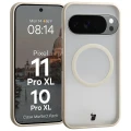 Etui z pierścieniem magnetycznym + szkło hartowane Bizon MatteO Pack do Google Pixel 11 Pro XL / 10 Pro XL, przydymione-beżowe (3/9)