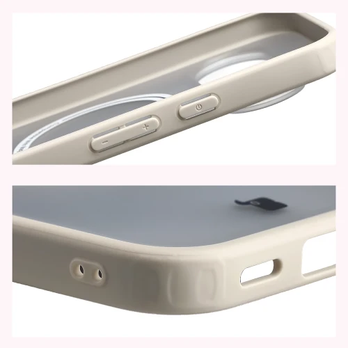 Etui z pierścieniem magnetycznym + szkło hartowane Bizon MatteO Pack do Google Pixel 11 Pro XL / 10 Pro XL, przydymione-beżowe (6/9)