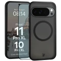 Etui z pierścieniem magnetycznym + szkło hartowane Bizon MatteO Pack do Google Pixel 11 Pro XL / 10 Pro XL, przydymione-czarne (1/9)