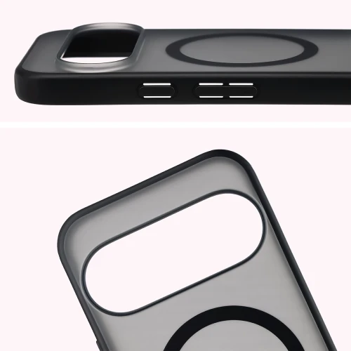 Etui z pierścieniem magnetycznym + szkło hartowane Bizon MatteO Pack do Google Pixel 11 Pro XL / 10 Pro XL, przydymione-czarne (5/9)