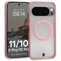 Etui z pierścieniem magnetycznym + szkło hartowane Bizon MatteO Pack do Google Pixel 11 / 11 Pro / 10 / 10 Pro, przydymione-jasnoróżowe (3/9)