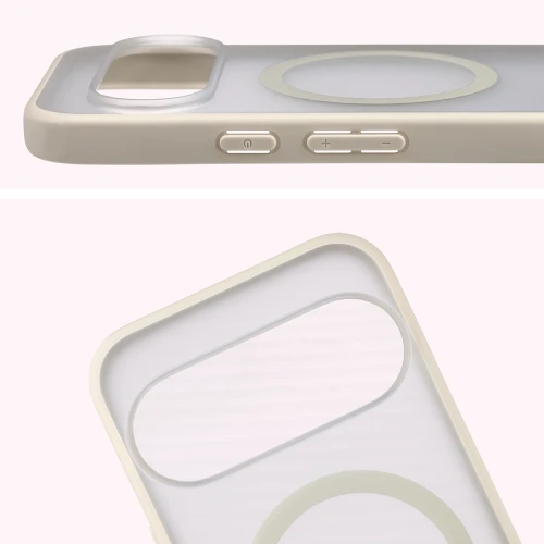 Etui z pierścieniem magnetycznym + szkło hartowane Bizon MatteO Pack do Google Pixel 11 / 11 Pro / 10 / 10 Pro, przydymione-beżowe (5/9)