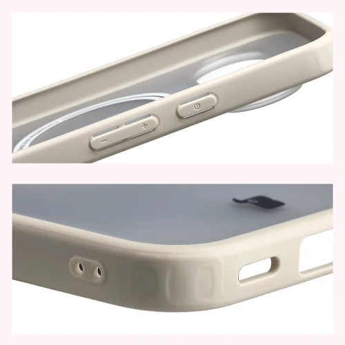 Etui z pierścieniem magnetycznym + szkło hartowane Bizon MatteO Pack do Google Pixel 11 / 11 Pro / 10 / 10 Pro, przydymione-beżowe (6/9)