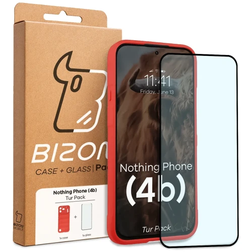Pancerne etui + szkło hartowane Bizon Tur Pack do Nothing Phone (4b), (10/10)