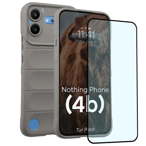 Pancerne etui + szkło hartowane Bizon Tur Pack do Nothing Phone (4b), jasnoszare (1/10)