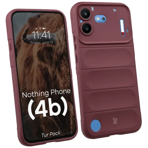 Pancerne etui + szkło hartowane Bizon Tur Pack do Nothing Phone (4b), burgundowe (3/10)