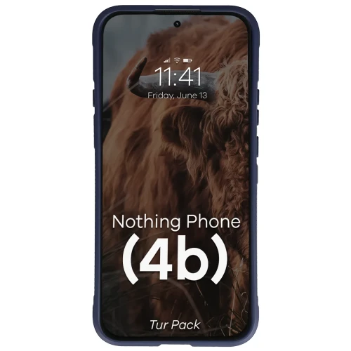 Pancerne etui + szkło hartowane Bizon Tur Pack do Nothing Phone (4b), granatowe (6/10)