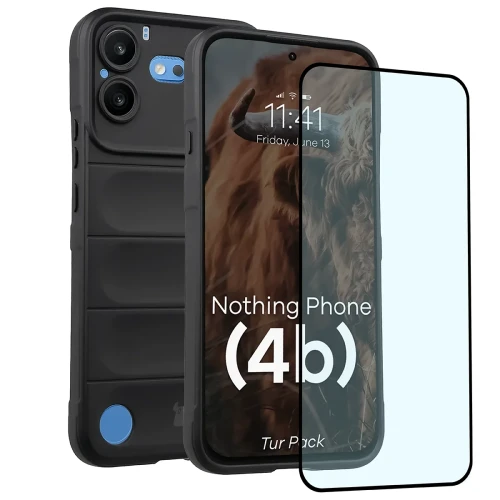 Pancerne etui + szkło hartowane Bizon Tur Pack do Nothing Phone (4b), czarne (1/10)