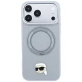 Etui Karl Lagerfeld Ring Stand 360 Karl Head Pin do iPhone 18 Pro / 17 Pro do MagSafe, szare
