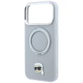 Etui Karl Lagerfeld Ring Stand 360 Karl Head Pin do iPhone 18 Pro / 17 Pro do MagSafe, szare
