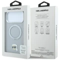 Etui Karl Lagerfeld Ring Stand 360 Karl Head Pin do iPhone 18 Pro / 17 Pro do MagSafe, szare