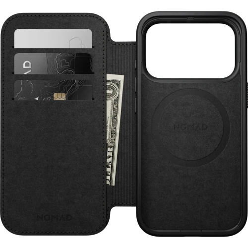 Etui z klapką Nomad Modern Leather Folio do MagSafe, do iPhone 18 Pro / 17 Pro, czarne (3/9)