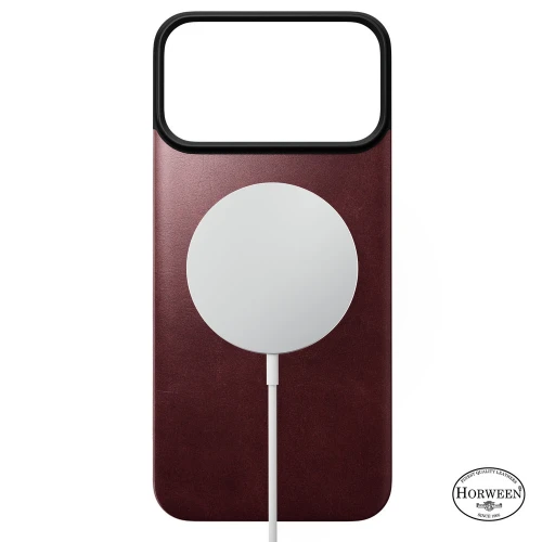 Skórzane etui Nomad Magnetic Leather Back Horween Series do MagSafe do iPhone 18 Pro Max / 17 Pro Max, burgundowe (5/8)