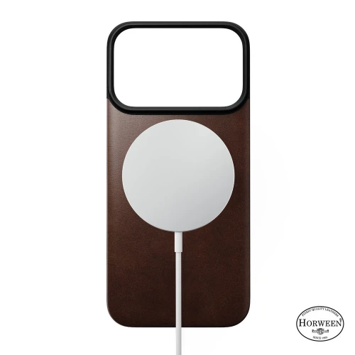Skórzane etui Nomad Magnetic Leather Back Horween Series do MagSafe do iPhone 18 Pro / 17 Pro, rustykalne brązowe (5/8)