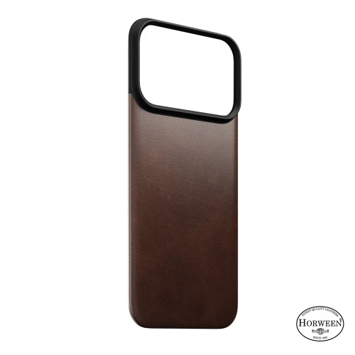 Skórzane etui Nomad Magnetic Leather Back Horween Series do MagSafe do iPhone 18 Pro / 17 Pro, rustykalne brązowe (6/8)