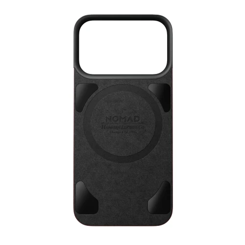 Skórzane etui Nomad Magnetic Leather Back Horween Series do MagSafe do iPhone 18 Pro / 17 Pro, burgundowe (3/8)