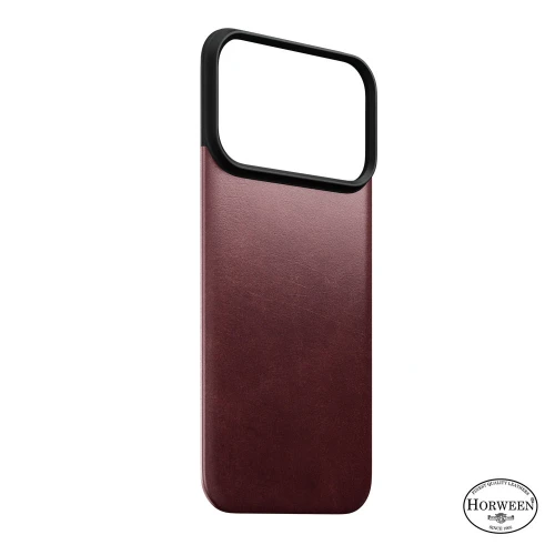Skórzane etui Nomad Magnetic Leather Back Horween Series do MagSafe do iPhone 18 Pro / 17 Pro, burgundowe (6/8)