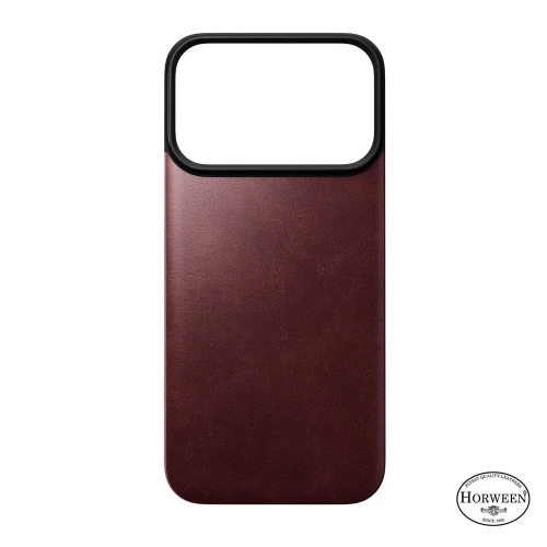 Skórzane etui Nomad Magnetic Leather Back Horween Series do MagSafe do iPhone 18 Pro / 17 Pro, burgundowe (8/8)