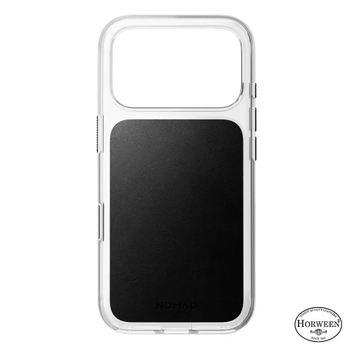 Etui z naturalnej skóry Nomad Clear Leather Case Horween Series do MagSafe do iPhone 18 Pro / 17 Pro, przezroczysto-czarne (8/9)