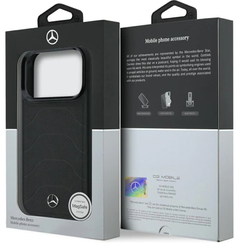 Etui Mercedes-Benz Leather Mesh Bow Line do iPhone 18 Pro Max / 17 Pro Max, do MagSafe, czarne (8/8)